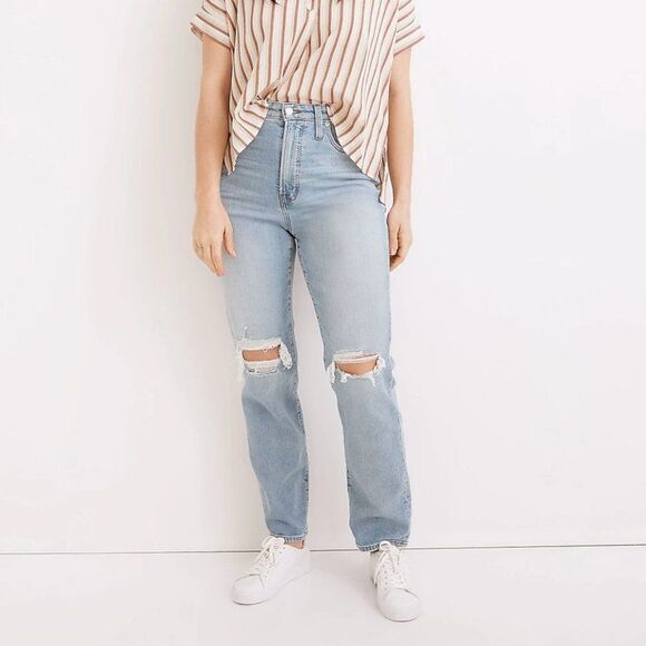Madewell Denim - Madewell The Curvy Perfect Vintage Jean in Danby Wash: Ripped Edition Size 25P